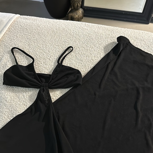 New Summer Cut Out V Neck Sleeveless Split Hem Cami Bodycon Dress - Picture 6 of 6